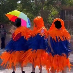 One Car Wash Costume Adult One Size Orange and Blue
